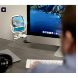 Air Portable Fan Grip Go 3 Speed Small Fan Great Stroller Fan Travel Or Desk Fan Cordless Personal Evaporative Air Cooler Universal Clamp For Indoor Outdoor Use 360 Degree Head Swivel Led Color Changing Light