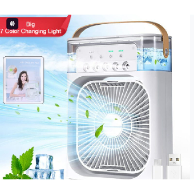 Portable Air Conditioner Fan 7 Color Changing Light (Big 1 Pc)