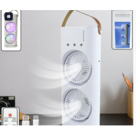 Electric Fan Desktop Double-head Powerful Air Cooler (1 Pc With Remote)