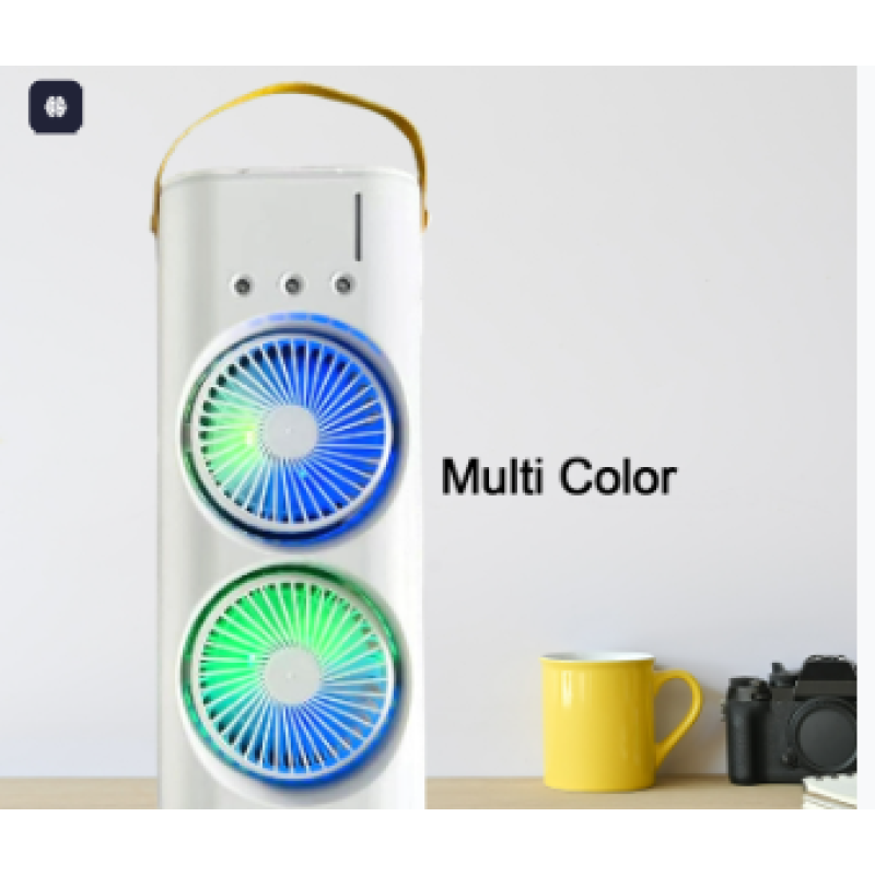 Electric Fan Desktop Double-head Powerful Air Cooler (1 Pc With Remote)