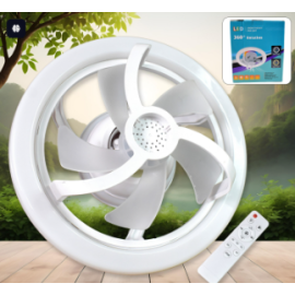 360 Rotation Ceiling Fan Light Smart Fan With Remote Control (1 Pc)