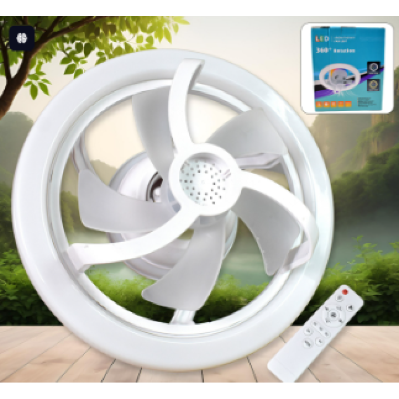 360 Rotation Ceiling Fan Light Smart Fan With Remote Control (1 Pc)