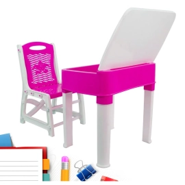 Study Table And Chair Set For Boys And Girls With Small Box Space For Plastic High Quality Study Table (Pink) Study Table And Chair Set For Boys And Girls With Small Box Space For Plastic High Quality Study Table (Pink)