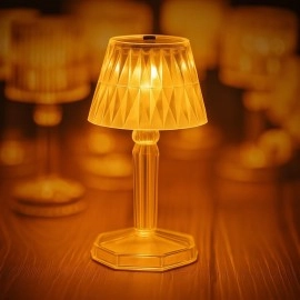 2in1 Transparent Mini Crystal Table Lamp with Reflection Light