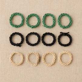 Braided Elastic Hair Bands Set (12 Pc)