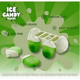 Plastic Ice Candy Maker 4 Compartment / Grid Kulfi Candy (1 Pc)