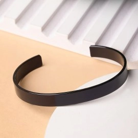 Stylish Black-Plated Stainless-Steel kada (1 Pc)