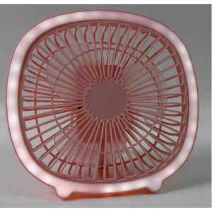 USB PORTABLE MINI DESK FAN WITH LIGHT & COLOR BOX (1 PC / Mix Color)