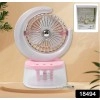 Desktop Fan - Camping Fan with LED Light, Portable Humidifying Fan (1 Pc / Plug & Play Fan)
