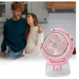 Desktop Fan - Camping Fan with LED Light, Portable Humidifying Fan (1 Pc / Plug & Play Fan)
