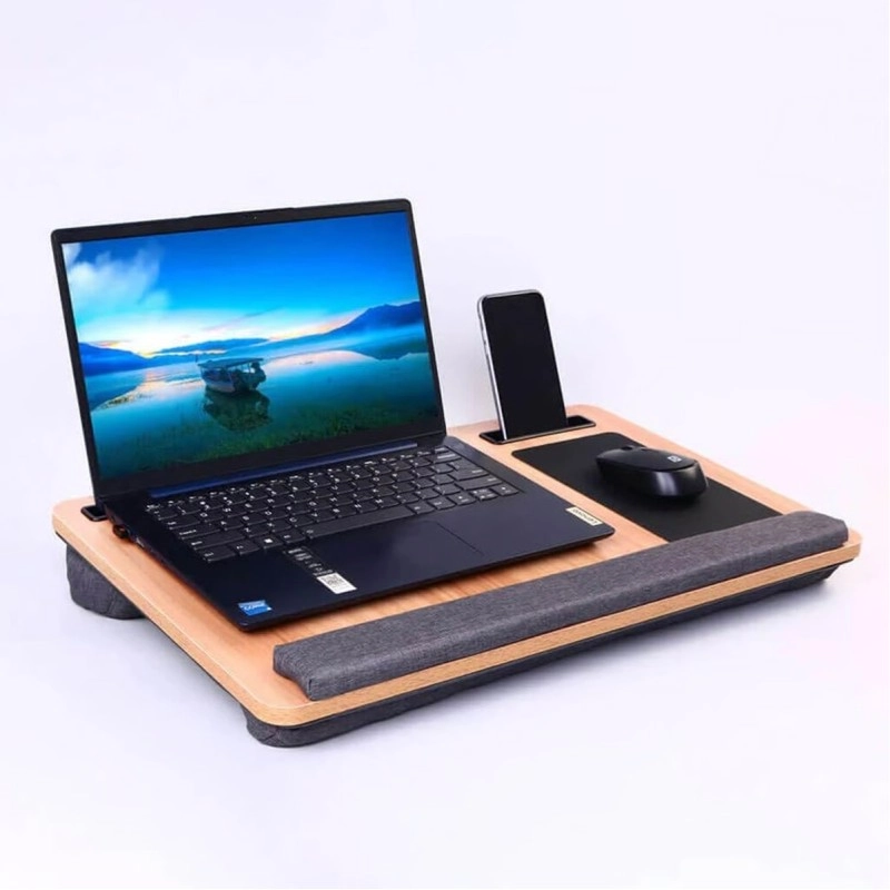 Portable Laptop Table with Mouse Pad (55×35 cm) | Foldable Bed Desk Tray | Study & Work Laptop Table for Home (1 Pc)