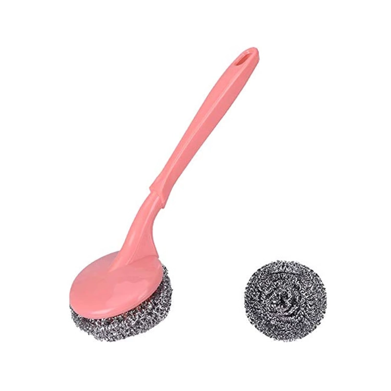 Scrubber with Handle for Kitchen and Utensil Cleaning and Hard Stains