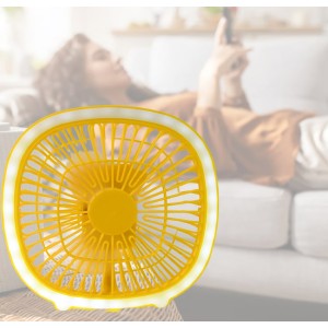 USB PORTABLE MINI DESK FAN WITH LIGHT (1 PC)