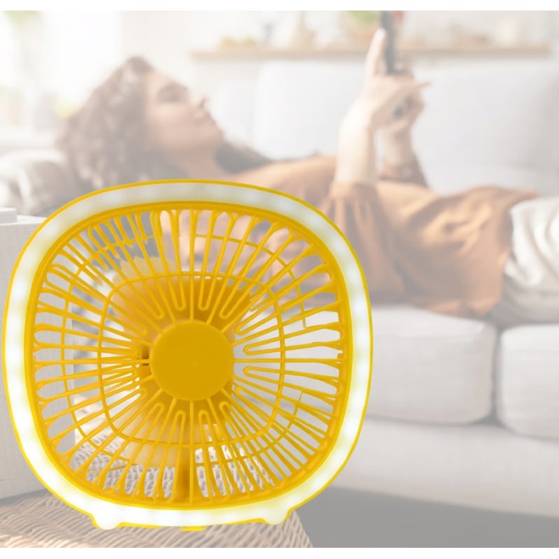 USB PORTABLE MINI DESK FAN WITH LIGHT (1 PC)