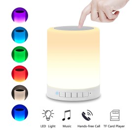 NISHICA LED Touch Lamp Portable Bluetooth Speaker, Wireless HiFi Speaker Light, USB Rechargeable Portable