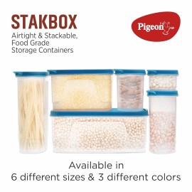 Pigeon StakBox 1.1 Litre Set of 6 Storage for Kitchen, Red