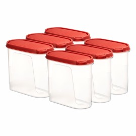 Pigeon StakBox 1.7 Litre Set of 6 Storage for Kitchen, Red