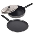 Nelkon Nonstick Duo Pack Dosa Tawa 275 & Fry Pan 215 Gift Set