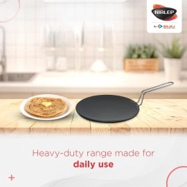 Nirlep ECG 24 Ebony 24 Cm Hard Anodized Aluminium Concave Tawa, 4 mm - Grey Nirlep ECG 24 Ebony 24 Cm Hard Anodized Aluminium Concave Tawa, 4 mm - Grey