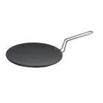 Nirlep ECG 26 Ebony 26 Cm Hard Anodized Aluminium Concave Tawa, 4 mm - Grey
