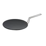 Nirlep ECG 26 Ebony 26 Cm Hard Anodized Aluminium Concave Tawa, 4 mm - Grey