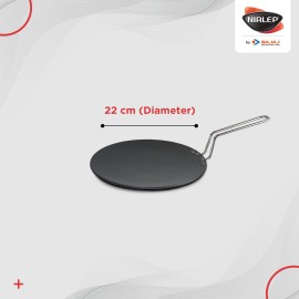 Nirlep ECG 26 Ebony 26 Cm Hard Anodized Aluminium Concave Tawa, 4 mm - Grey