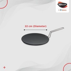 Nirlep ECG 26 Ebony 26 Cm Hard Anodized Aluminium Concave Tawa, 4 mm - Grey