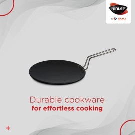 Nirlep ECG 26 Ebony 26 Cm Hard Anodized Aluminium Concave Tawa, 4 mm - Grey