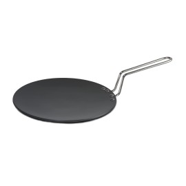 Nirlep ECG 28 Aluminium Ebony 28 Cm Hard Anodized Concave Tawa, Black 4 mm