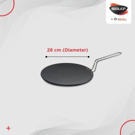 Nirlep ECG 30 Ebony 30 Cm Hard Anodized Aluminium Concave Tawa, 4 mm - Grey