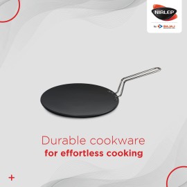 Nirlep ECG 30 Ebony 30 Cm Hard Anodized Aluminium Concave Tawa, 4 mm - Grey