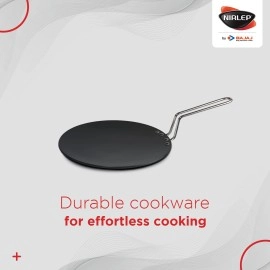 Nirlep ECG 30 Ebony 30 Cm Hard Anodized Aluminium Concave Tawa, 4 mm - Grey