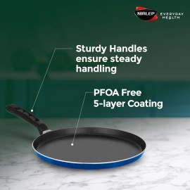 Nirlep NHFG26XT Flat Tawa 26 cm Xtra Thick Base Multi-Purpose Tawa