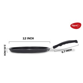 Pigeon Non-Stick Aluminium Flat Tawa (31cm, Black)