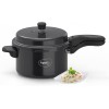 Pigeon Aluminium Titanium Pressure Cooker Hard Anodised with Outer Lid Induction and Gas Stove Compatible 5 Litre Capacity for Healthy Cooking (Black)