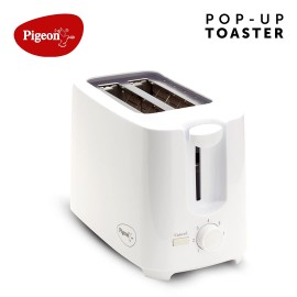 Pigeon 2 Slice Auto Pop up Toaster A Smart Bread Toaster for Your Home (750 Watt) (White)