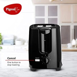 Pigeon 2 Slice Auto Pop up Toaster A Smart Bread Toaster for Your Home (750 Watt) (Black)