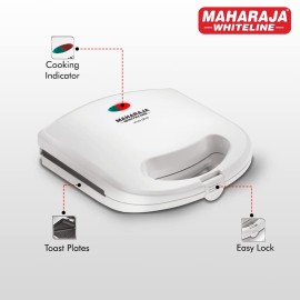 Maharaja Whiteline Viva Plus Sandwich Maker,750W,White,Small (VIVA PLUS/SM-204)