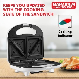 Maharaja Whiteline Viva Plus Sandwich Maker,750W,White,Small (VIVA PLUS/SM-204)