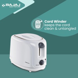 Bajaj ATX 4 750-Watt Pop-up Toaster, 2-Slice Automatic Pop up Toaster, Dust Cover - Slide Out Crumb Tray, 6-Level Browning Controls