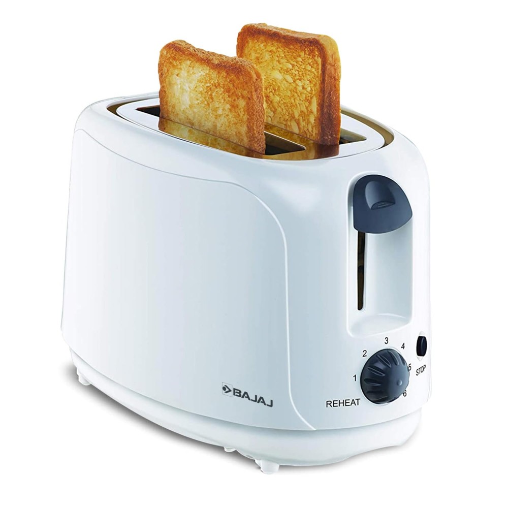 Bajaj ATX 4 750-Watt Pop-up Toaster, 2-Slice Automatic Pop up Toaster, Dust Cover - Slide Out Crumb Tray, 6-Level Browning Controls