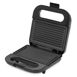 Bajaj SWX 6 800-Watt 2-Slice Grill Sandwich Maker Non-Stick Coated Plates for Easy-to-Clean Upright Compact Storage Buckle Clips Lock Black Sandwich Toaster
