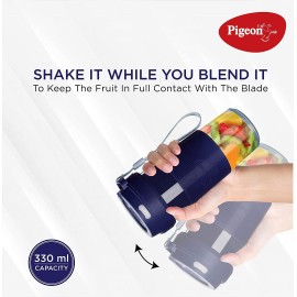 Pigeon Blendo USB rechargeable Personal Blender for Smoothies,Shakes with Juicer Cup Jar,330 ml,Blue,Medium