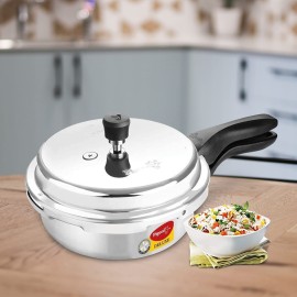 Pigeon Deluxe Aluminium Outer Lid Pressure Cooker without Induction Base, 2 Litres, Silver