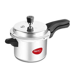 Pigeon Deluxe Aluminium Outer Lid Pressure Cooker, 5 Litres, Silver