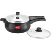 Pigeon Titanium Hard Anodised Aluminium Outer Lid Handi Pressure Cooker, 5 Litres, Black