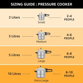 Pigeon Stainless Steel Inox Plus Pressure Cooker with Outer Lid Induction and Gas Stove Compatible 3 Litre Capacity (Silver)