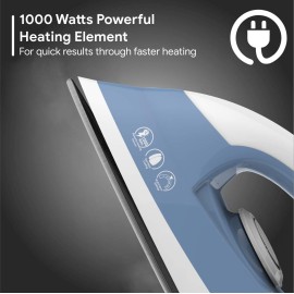 Crompton Brio 1000-Watts Dry Iron with Weilburger coating (Sky Blue and White)
