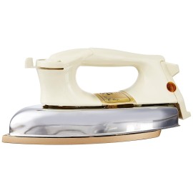 Bajaj DHX-9 1000W Heavy Weight Dry Iron with Advance Soleplate and Anti-Bacterial German Coating Technology, Ivory