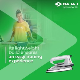 Bajaj DX-2 600W Dry Iron with Advance Soleplate and Anti-Bacterial German Coating Technology, Grey